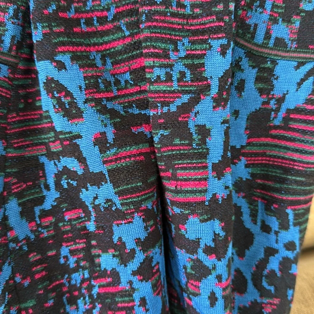 Missoni Blue and Black Patterned Short-Sleeve Fit-and-Flare Dress size 46 - Picture 10 of 12